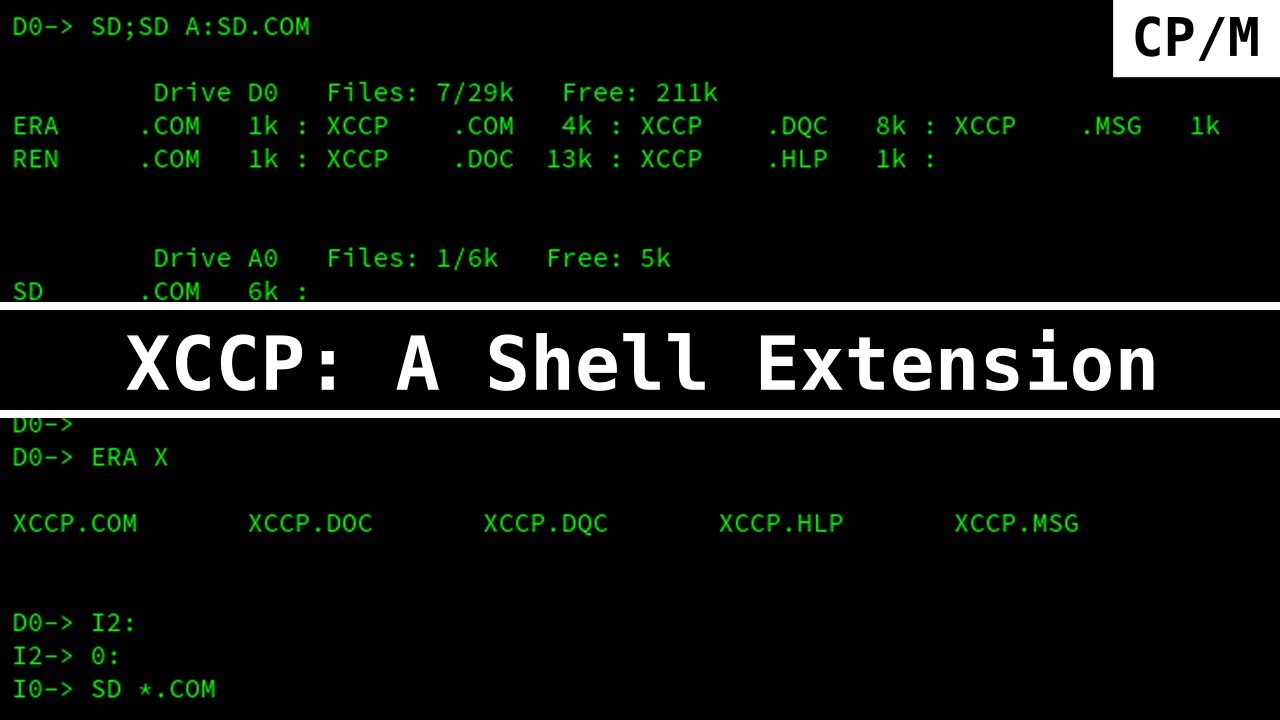 TechTinkering's tweet card. XCCP: A Shell Extension for CP/M