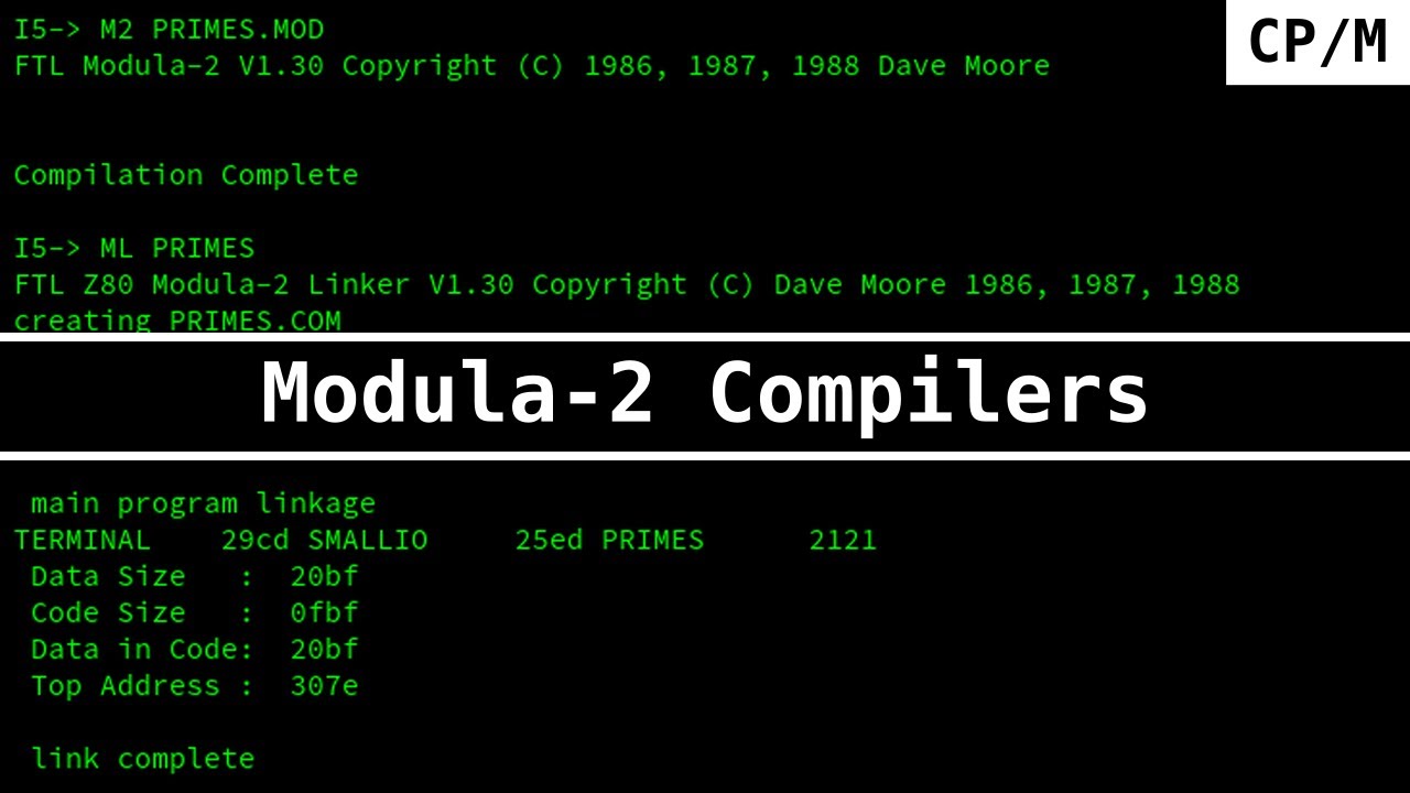 TechTinkering's tweet card. Modula-2 Compilers on CP/M