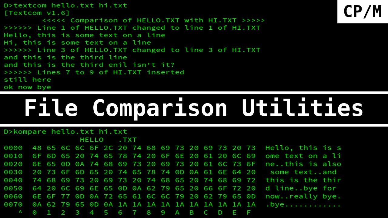 TechTinkering's tweet card. File Comparison Utilities on CP/M
