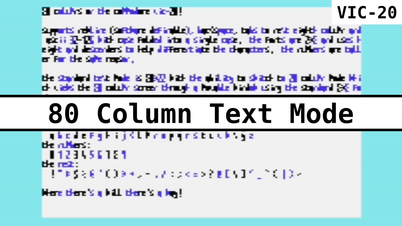 TechTinkering's tweet card. 80 Columns in Software on the Commodore VIC-20
