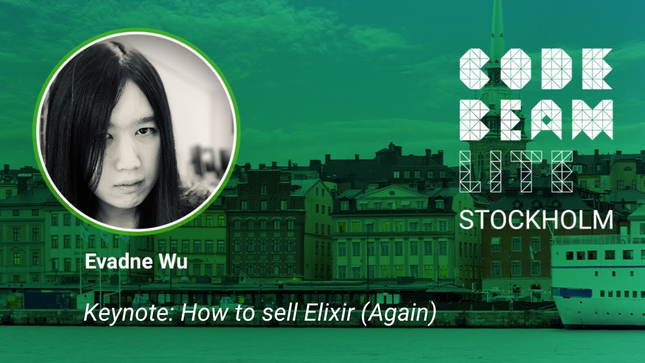 elixirweekly's tweet card. Keynote: How to sell Elixir (Again) by Evadne Wu | Code BEAM Lite...