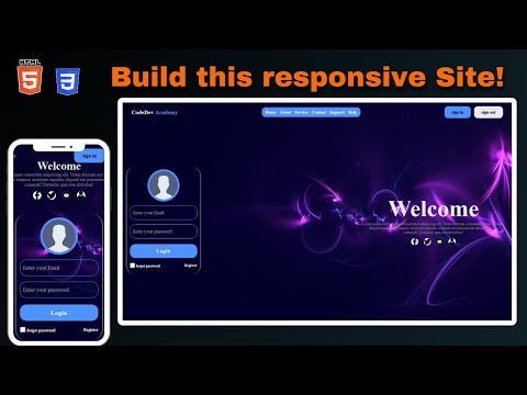 CodeDev_Academy's tweet card. Build a Beautiful Responsive Login Page with HTML & CSS | Step-by-S...