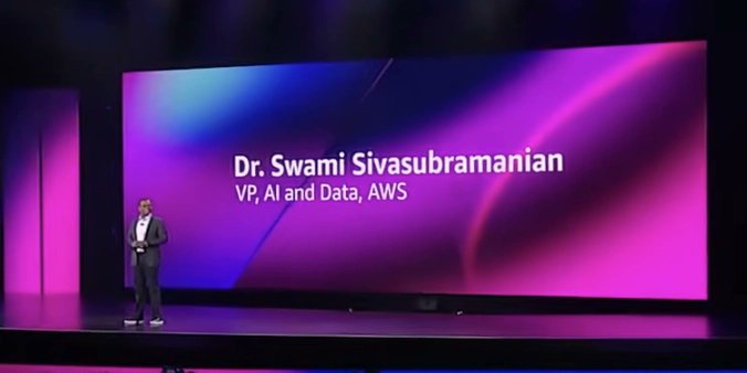 prod42net's tweet card. En el tercer día de AWS re:Invent 2024, Dr. Swami Sivasubramanian subió al escenario para revelar los...