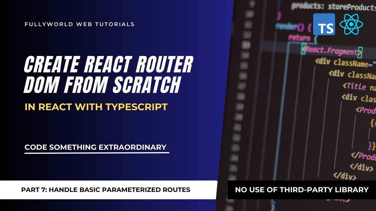 FullyworldT's tweet card. Part 7: Handle Basic Parameterized Routes | Create React Router DOM...