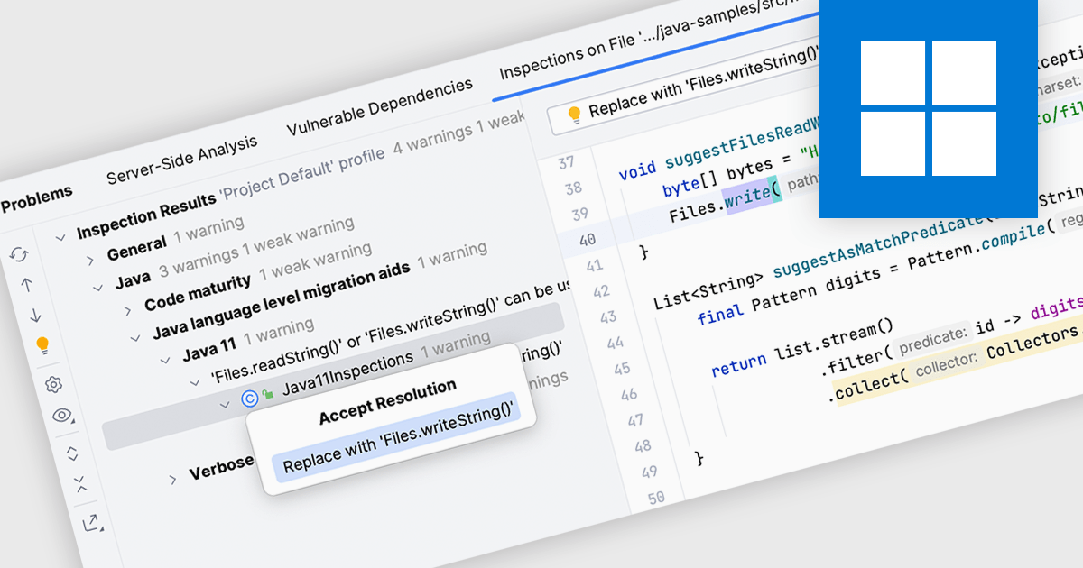 ComponentSource's tweet card. Reduce errors and improve code maintainability through powerful code inspection features in your integrated development environment (IDE).