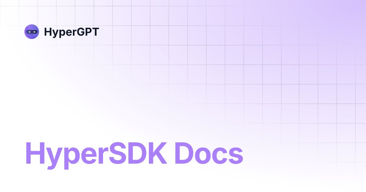 hypergpt's tweet card. HyperSDK Docs | HyperGPT