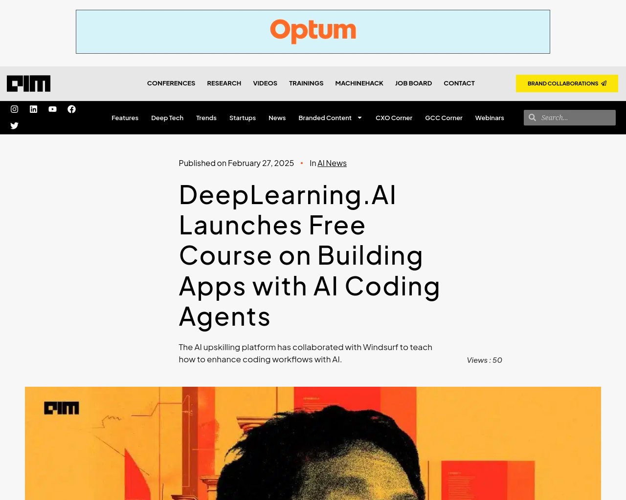managetech_inc's tweet card. DeepLearning.AIがAIのスキル向上プラットフォームとして、WindsurfプラットフォームでAI