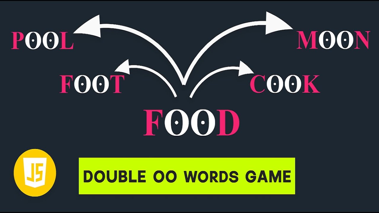 jscommand's tweet card. Double OO Words Game Using HTML CSS & Javascript | Javascript Game