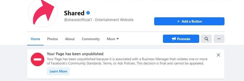 SharedDotCom's tweet card. The purpose of this article is to share my story in hopes of connecting to the right people at Facebook who can help me save my businesses…