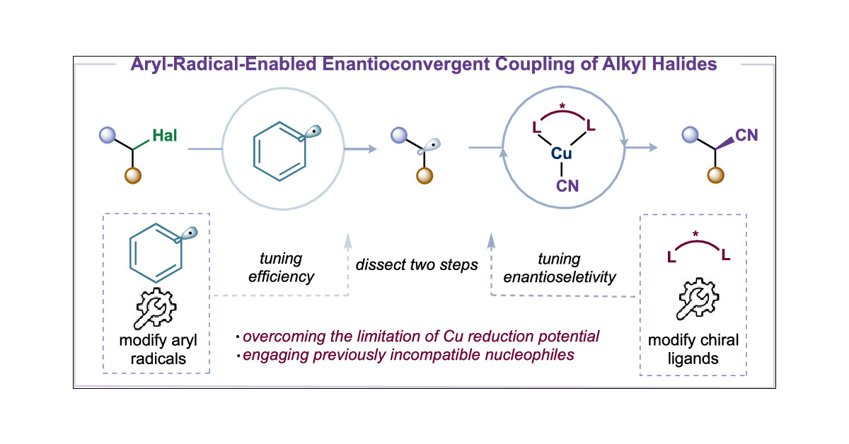 J_A_C_S's tweet card. Cu-catalyzed enantioconvergent cross-coupling of alkyl halides has emerged as a powerful strategy for synthesizing enantioenriched molecules. However, this approach is intrinsically limited by the...