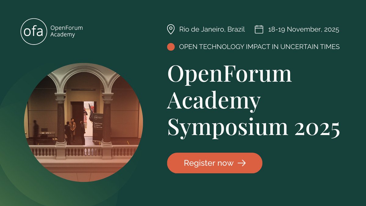 OpenSourceOrg's tweet card. The OpenForum Academy Symposium 2025 organized by OpenForum Europe (OFE) brought together researchers, policymakers, practitioners, and open technology leaders for two days of deep inquiry into how...