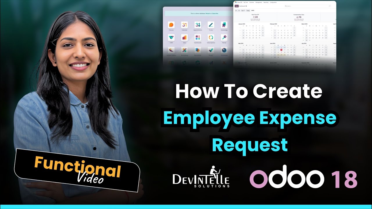 devintelle's tweet card. How To Create Employee Expense Request In Odoo ?