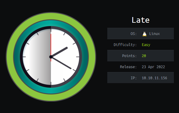 marmeus's tweet card. Late is an easy machine from HackTheBox that contains: web scrapping, SSTI vulnerability, OCR application and Linux file attributes.