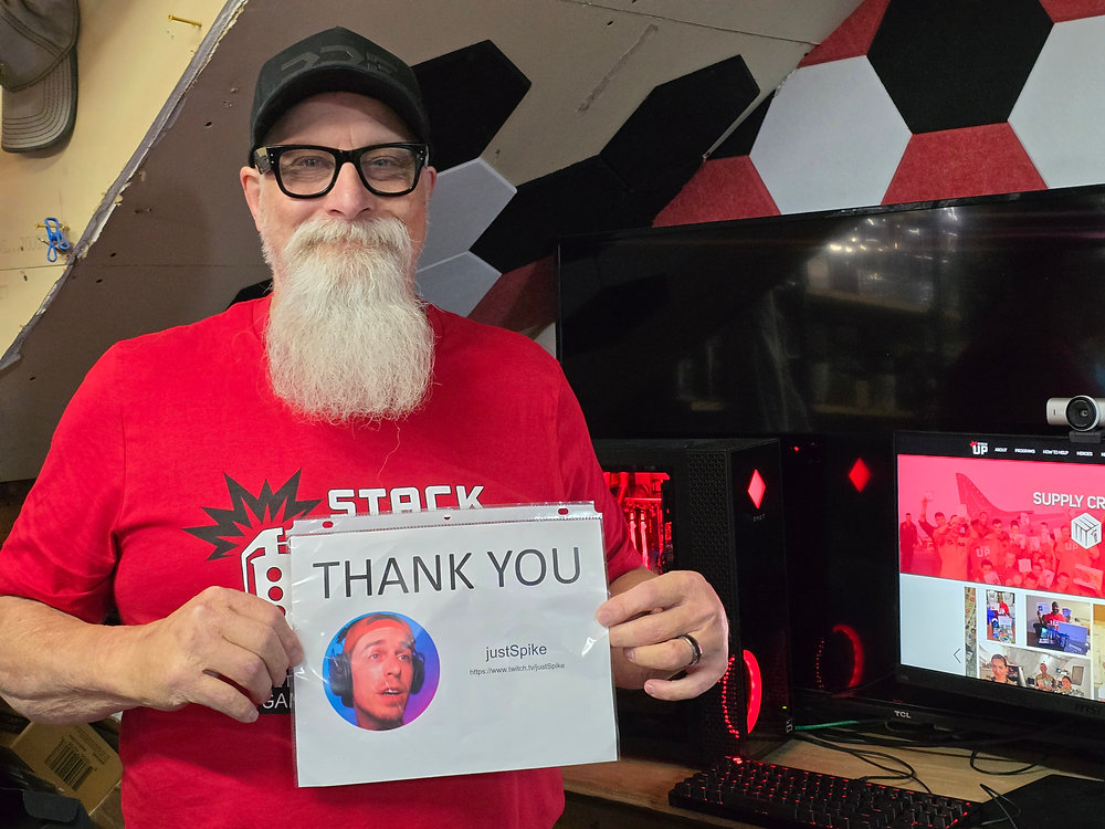 StackUpDotOrg's tweet card. Veteran Christopher received one of the 10 PCs Stack Up sent out after our Call to Arms X LIVE event. Thanks to justSpike for sponsoring this PC Vetrofit and thank you to PacificCreative for reading...
