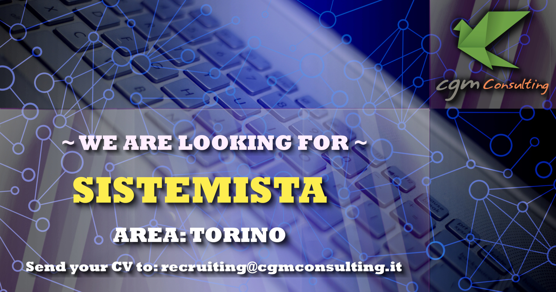 CGMConsulting's tweet card. CGM Consulting ricerca Sistemista a Torino con competenze Unix per inserimento su progetti infrastrutturali.