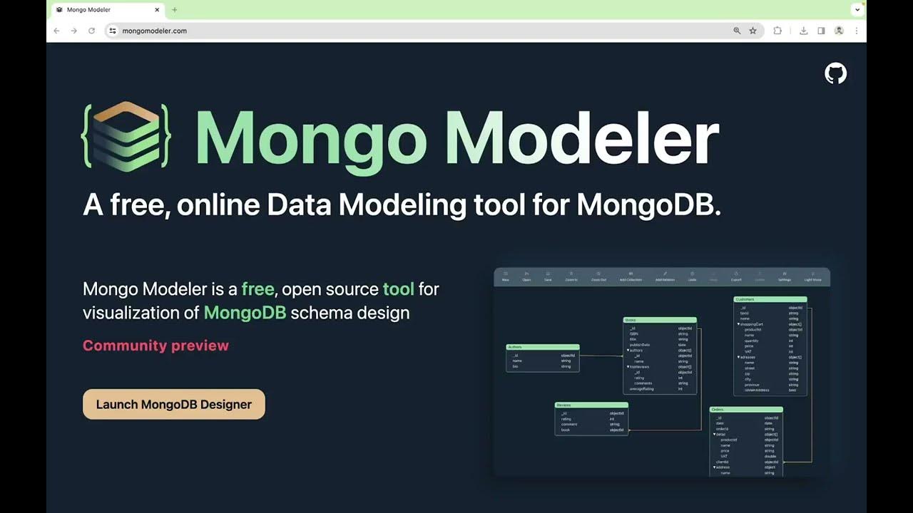 lemoncoders's tweet card. Introducing Mongo Modeler 0.1 (Community Preview)