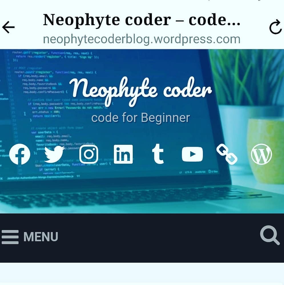 CoderNeophyte's tweet card. 💬 0  🔁 0  ❤️ 0 · #neophytecoder #codeforbeginners #programming #coding Website- www.neophytecoderblog.wordpress.com https://www.instagram.com/p/CHDWXVPLfYH/?igshid=r4oz2cw79t5g