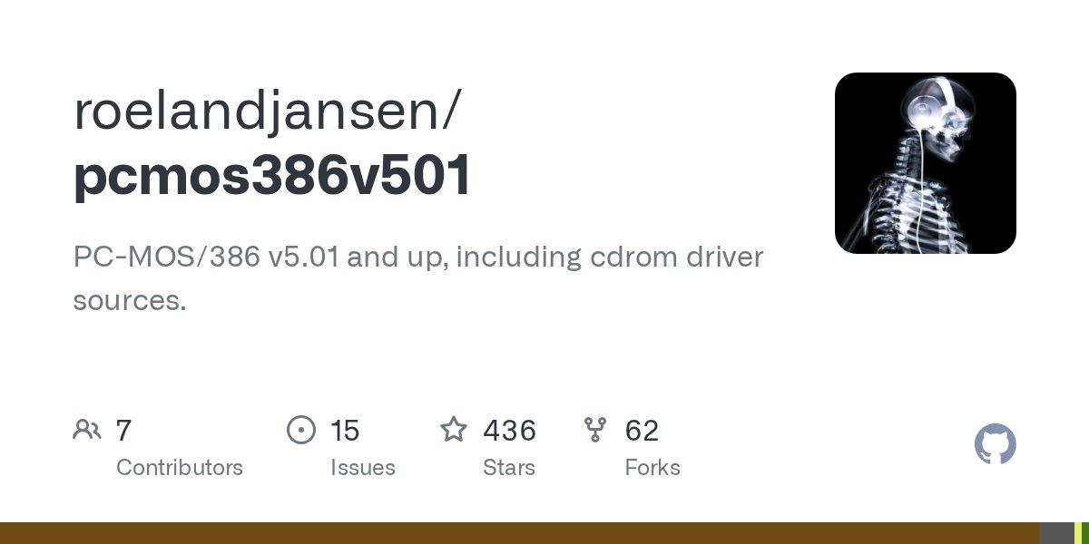 yone's tweet card. PC-MOS/386 v5.01 and up, including cdrom driver sources. - roelandjansen/pcmos386v501