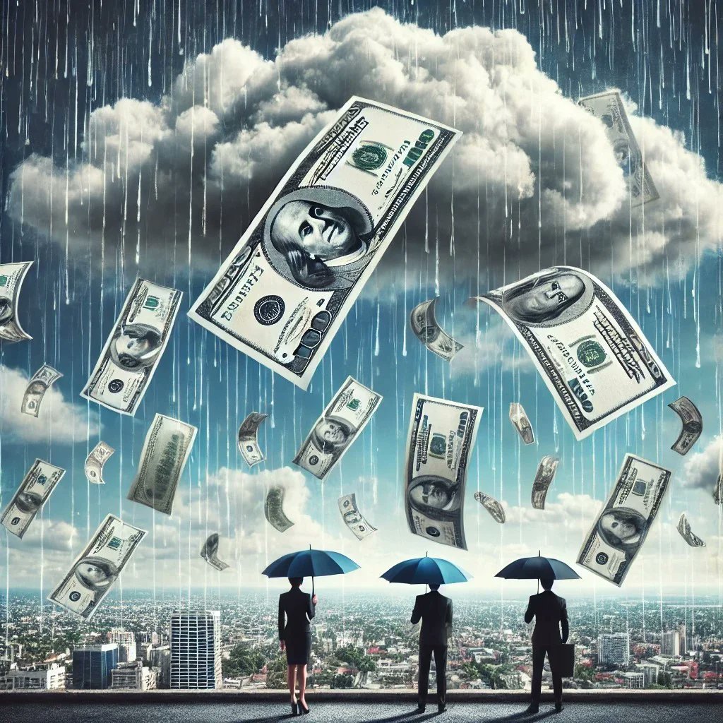 crypto_cod3r's tweet card. Money rain - Towns