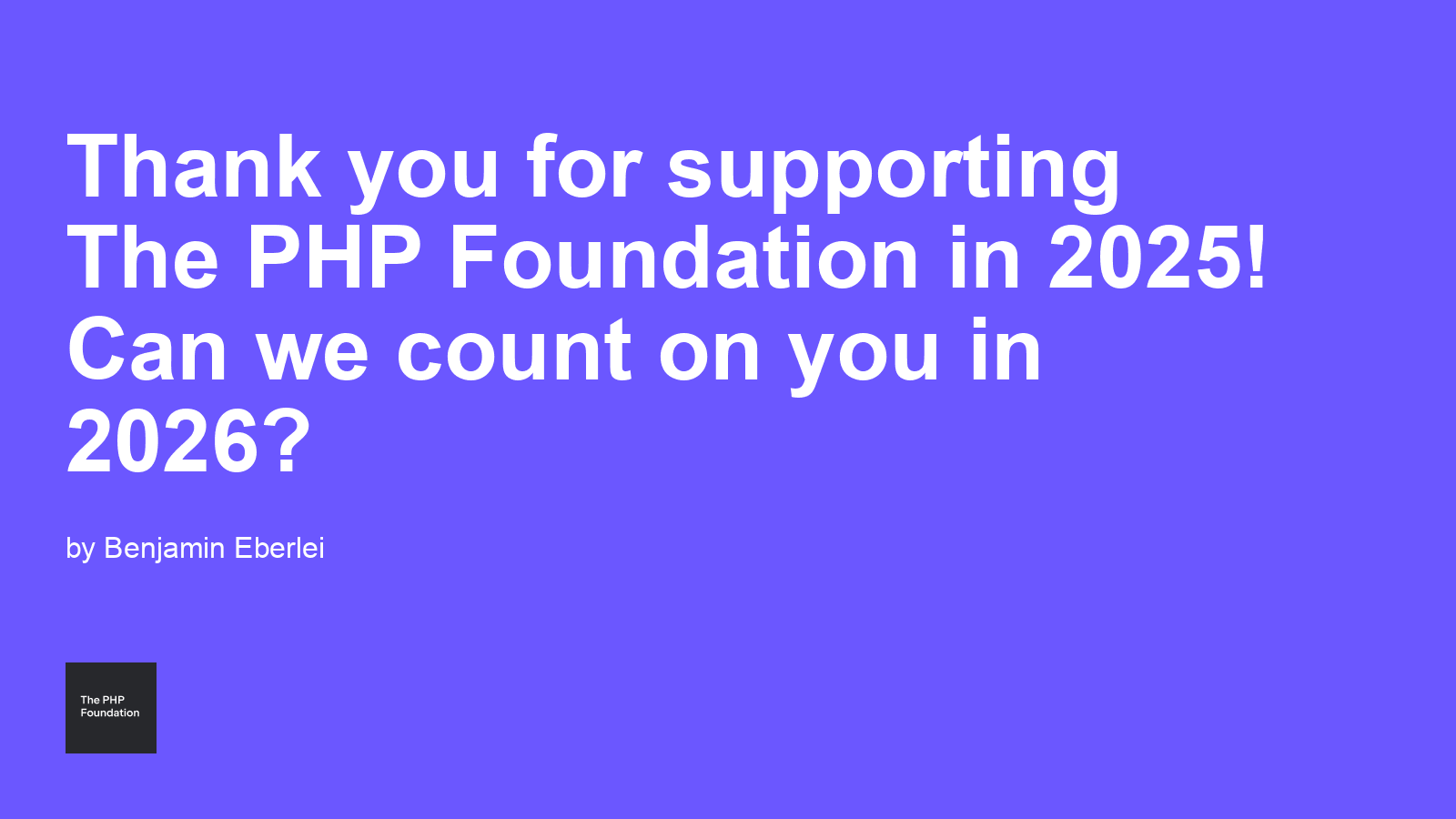 ORCAServicesAG's tweet card. The PHP Foundation — Supporting, Advancing, and Developing the PHP Language
