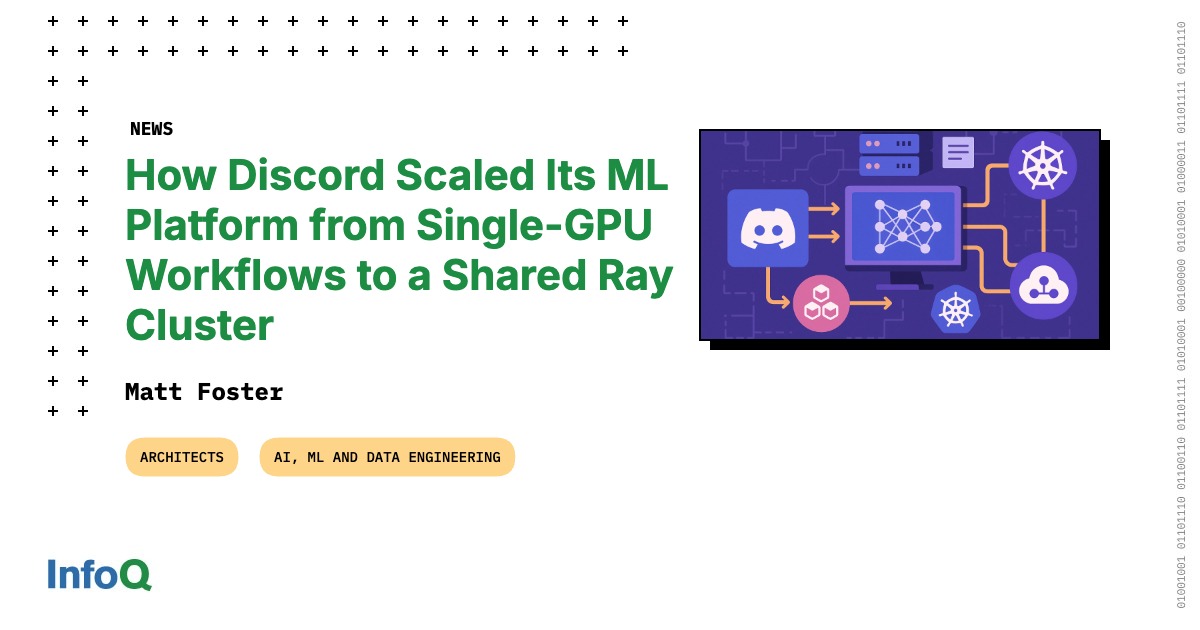 JavaWales's tweet card. Discord has detailed how it rebuilt its machine learning platform after hitting the limits of single-GPU training. The changes enabled daily retrains for large models and contributed to a 200% uplift...