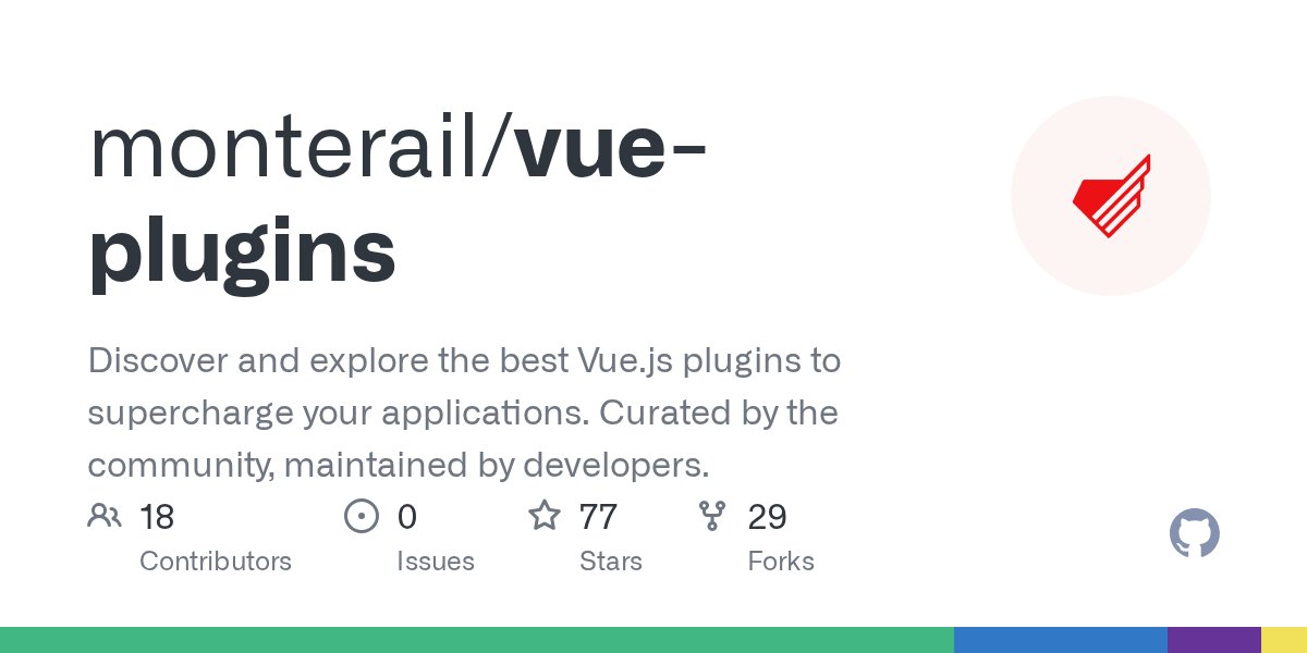 jacobandrewsky's tweet card. Discover and explore the best Vue.js plugins to supercharge your applications. Curated by the community, maintained by developers. - GitHub - monterail/vue-plugins: Discover and explore th...