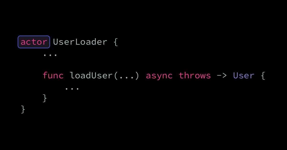 johnsundell's tweet card. Let’s explore Swift’s version of actors, and what kind of problems that we could solve by defining custom actor types within our code bases.
