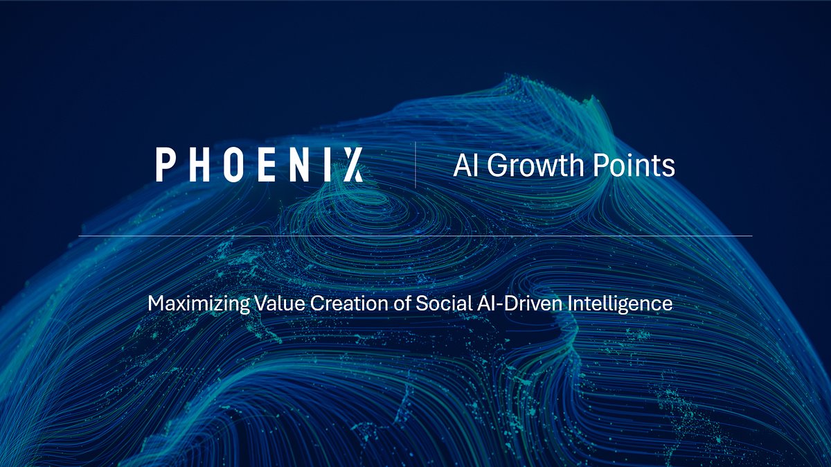 Phoenix_Chain's tweet card. Maximizing Value Creation of Social AI-Driven Intelligence