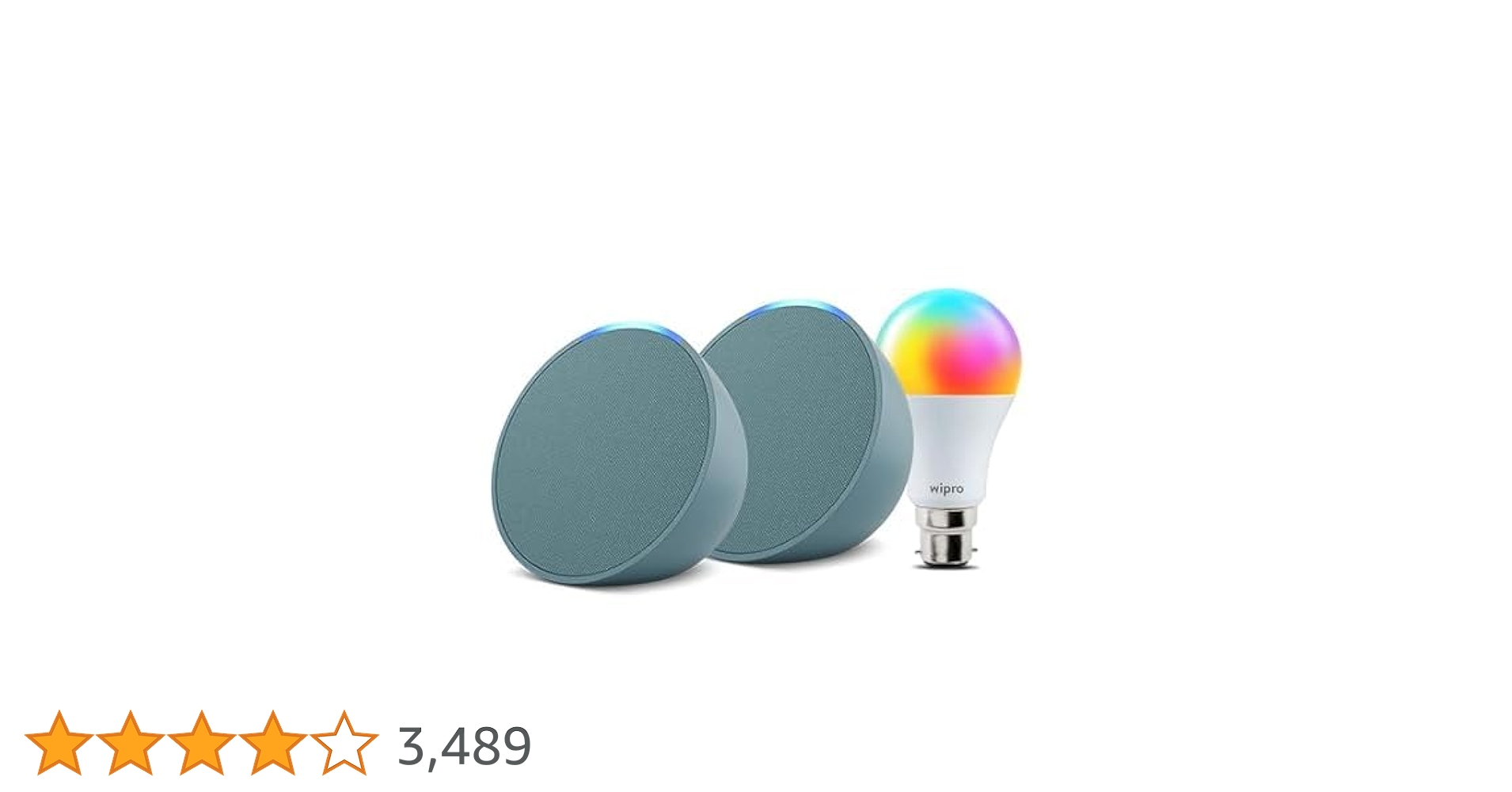 BnrJumbo's tweet card. Amazon Echo Pop (Green) gift twin pack with Wipro 9W Simple Setup LED Smart Color Bulb and Alexa | with Smart Home controls