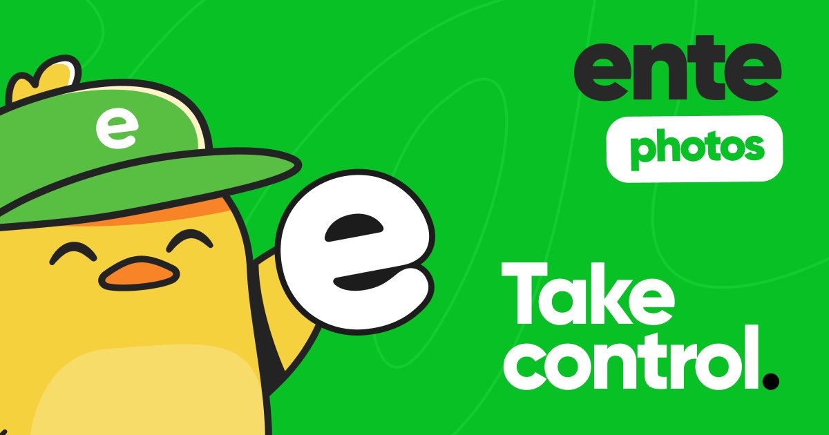 TechContentinfo's tweet card. Ente Photos is the private, secure photo storage app with end-to-end encryption. Cross-platform, open source, and self-hostable. Start with 10GB free.