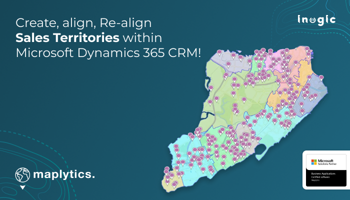 Maplytics's tweet card. Create, align, and modify sales territories using Maplytics in Dynamics 365 CRM. Explore the Territory Management feature for D365.