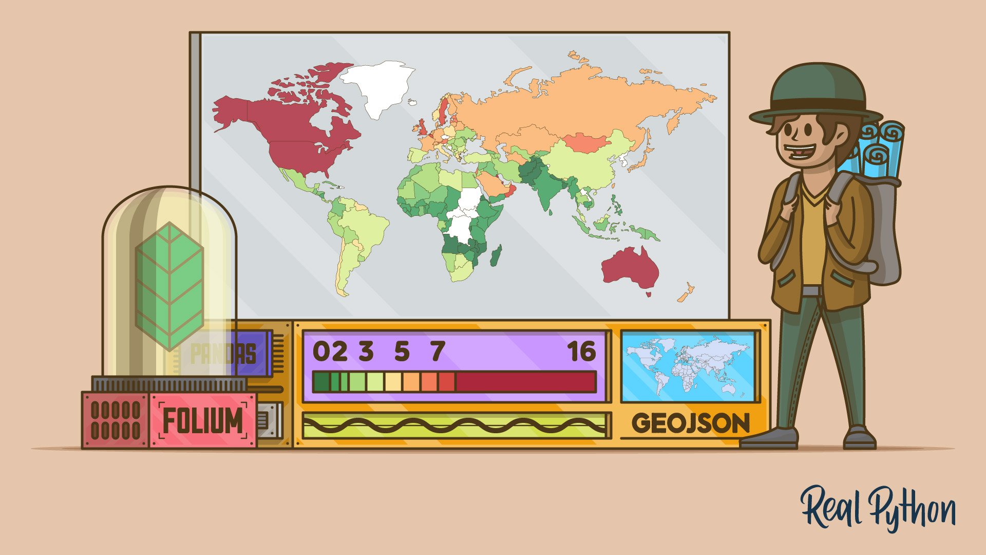 funcodingacadmy's tweet card. You'll learn how to create web maps from data using Folium. The package combines Python's data-wrangling strengths with the data-visualization power of the JavaScript library Leaflet. In this video...