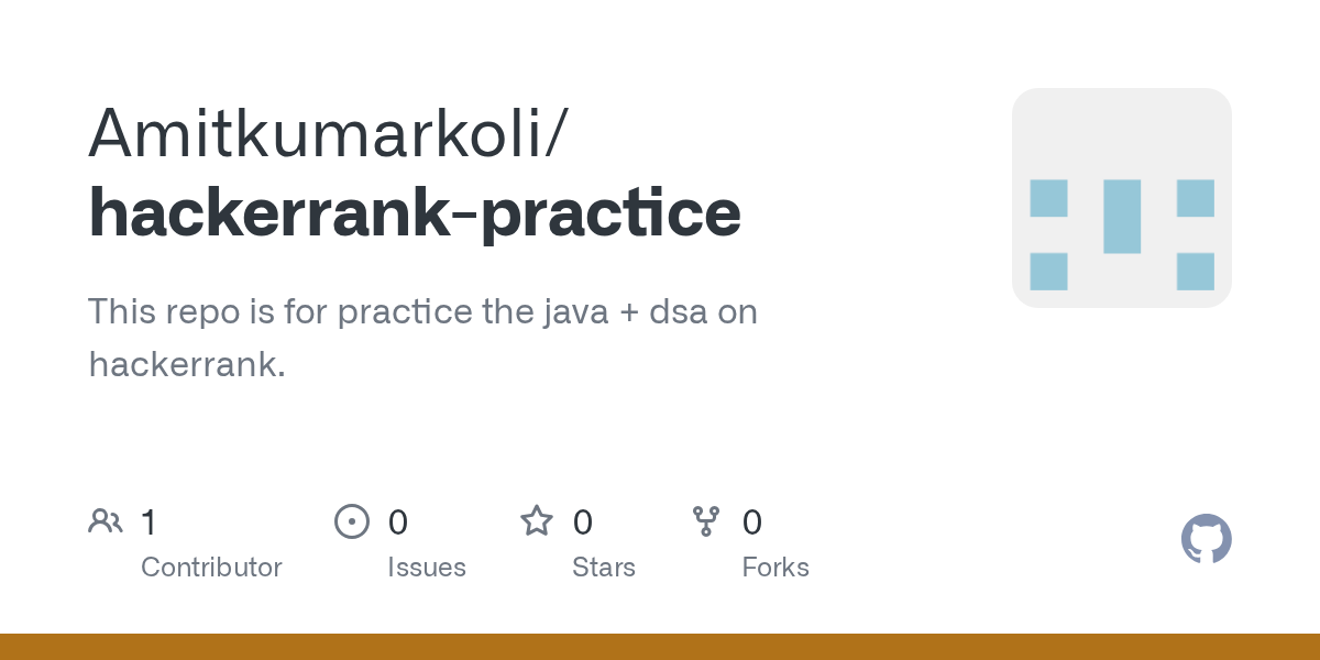 Ak_koli01's tweet card. This repo is for practice the java + dsa on hackerrank. - Amitkumarkoli/hackerrank-practice