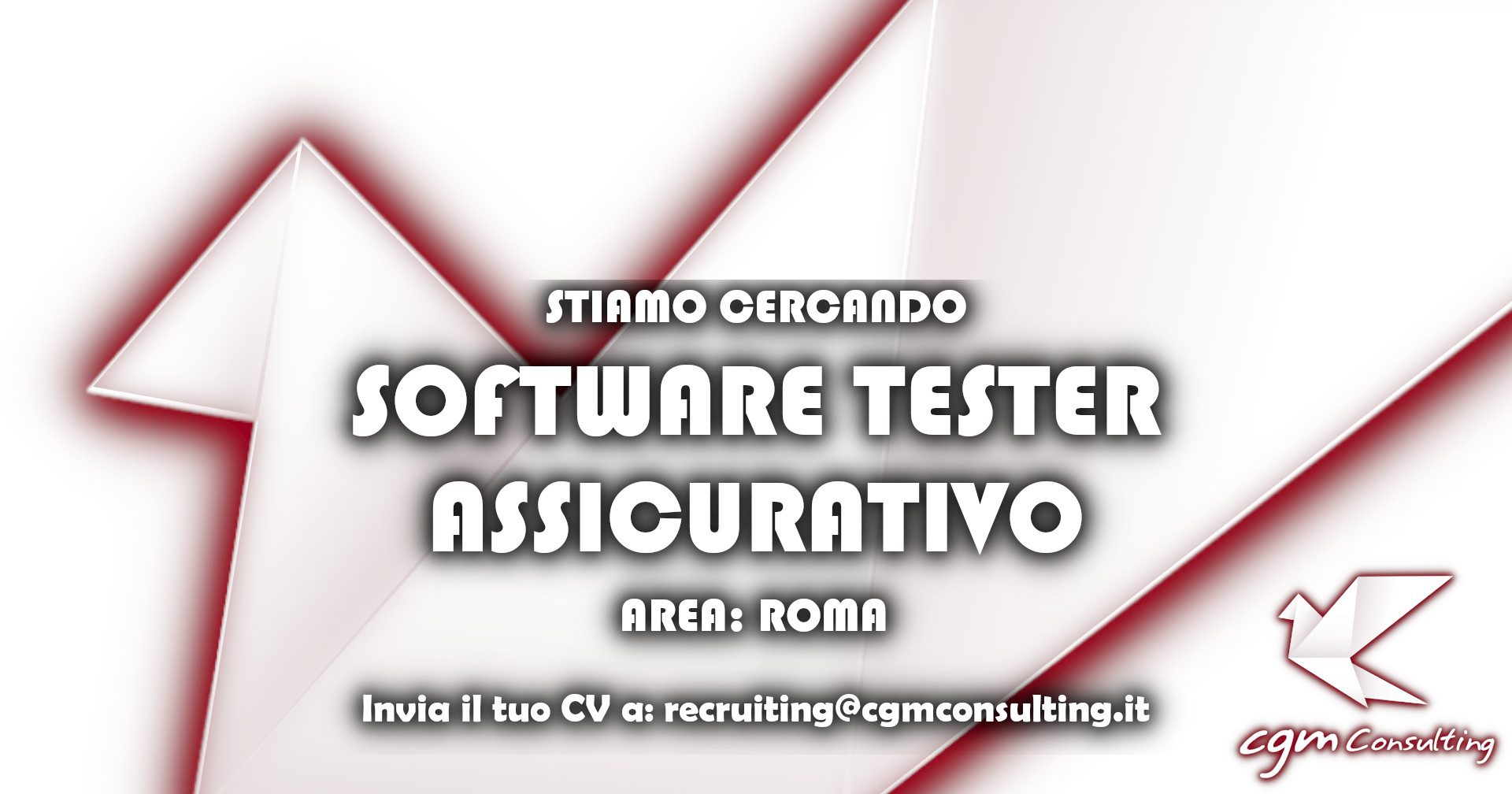 CGMConsulting's tweet card. CGM Consulting ricerca Software Tester assicurativo a Roma da inserire su un progetto.