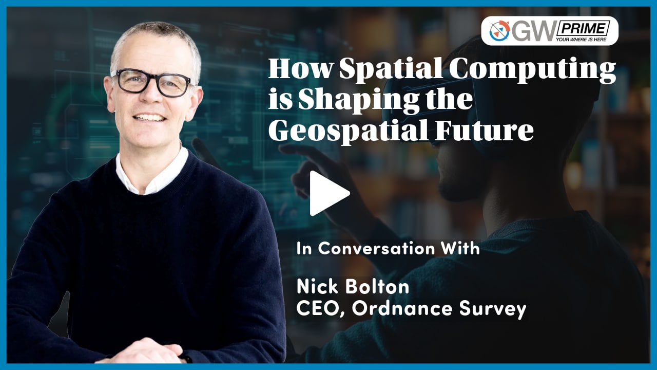 geospatialworld's tweet card. Discover how AI, ML, and spatial computing are transforming geospatial technology. Nick Bolton, CEO of Ordnance Survey, shares insights on optimizing the geospatial value chain and the power of...