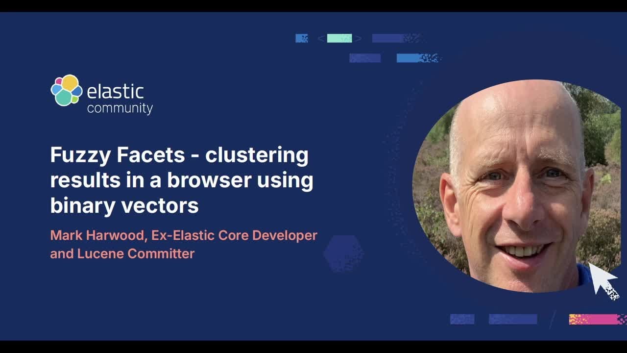 benwtrent's tweet card. Binary Vectors & Fuzzy Facets: Clustering Results in a Browser Using...