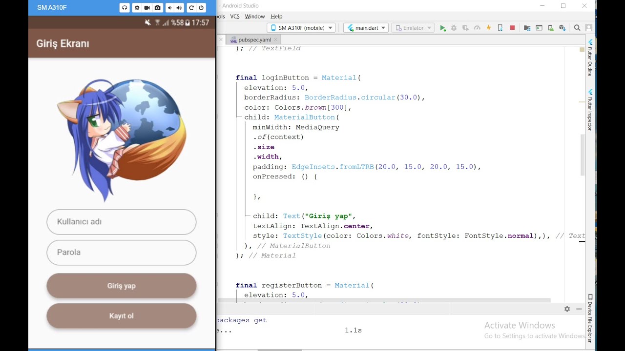 kadriyemct's tweet card. Flutter - 10. Giriş Ekranı Tasarlama