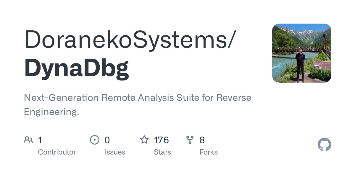 DoranekoSystems's tweet card. Next-Generation Remote Analysis Suite for Reverse Engineering. - DoranekoSystems/DynaDbg