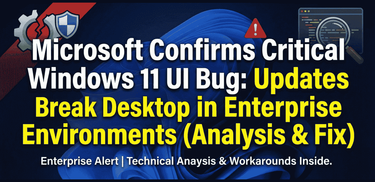 secureblognews's tweet card. Microsoft confirms a critical Windows 11 Enterprise UI bug causing black screens in 24H2. Learn the technical cause and how to fix it .
