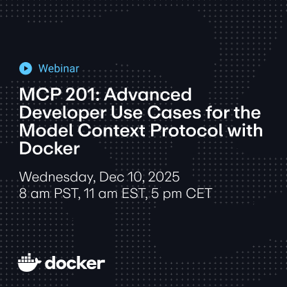 Docker's tweet card. Join us for a live, hands-on session where we’ll explore advanced MCP use cases.