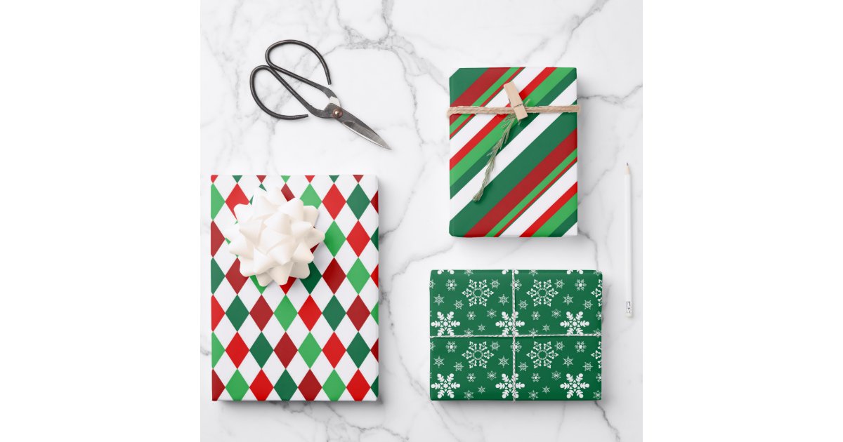 vibesofcolor2's tweet card. A Colorful Red And Green Wrapping Paper Sheet Set For The Christmas Holidays