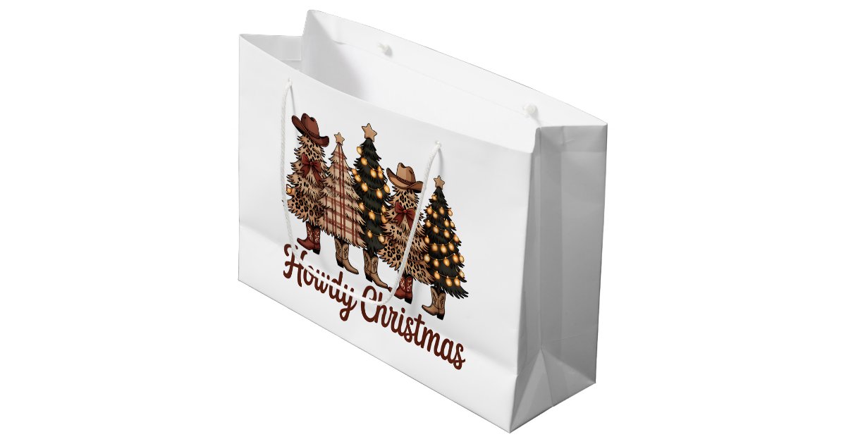 vibesofcolor2's tweet card. A Howdy Christmas Large Gift Bag For A Western Christmas