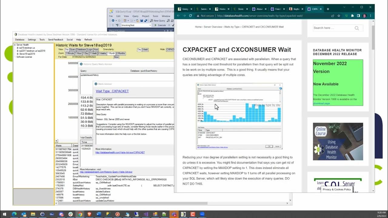 DatabaseHealth's tweet card. Database Health Feb 2023 Historic Waits