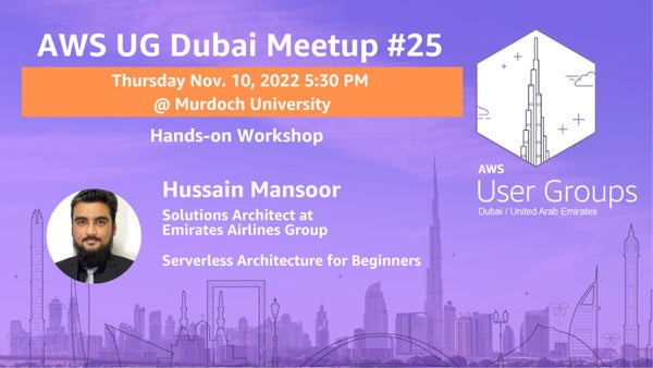 husynraj's tweet card. ***Register now! Seats are limited, first come first serve basis!*** ***Final confirmation will be via email.*** This month we have plans to engage you in a **SERVERLESS**