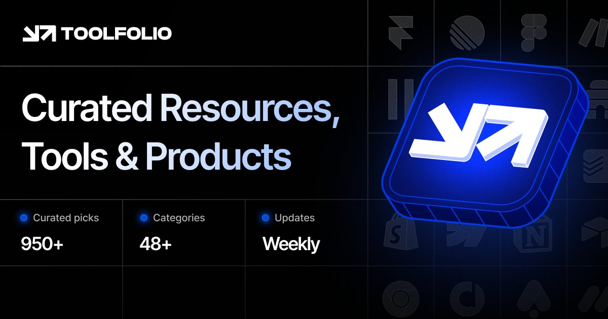 toolfolio's tweet card. Toolfolio helps you find the best tools for productivity, creativity, and design. Explore top solutions for startups, social media, AI, and more to optimize your workflow.