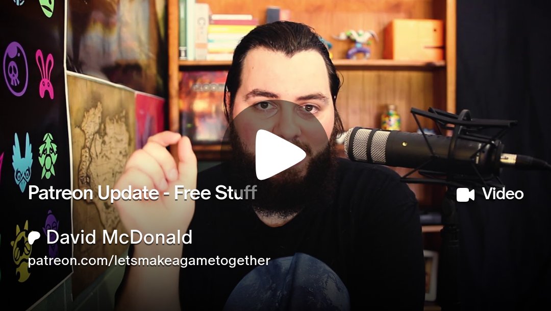 GameDevTogether's tweet card. Get more from David McDonald on Patreon