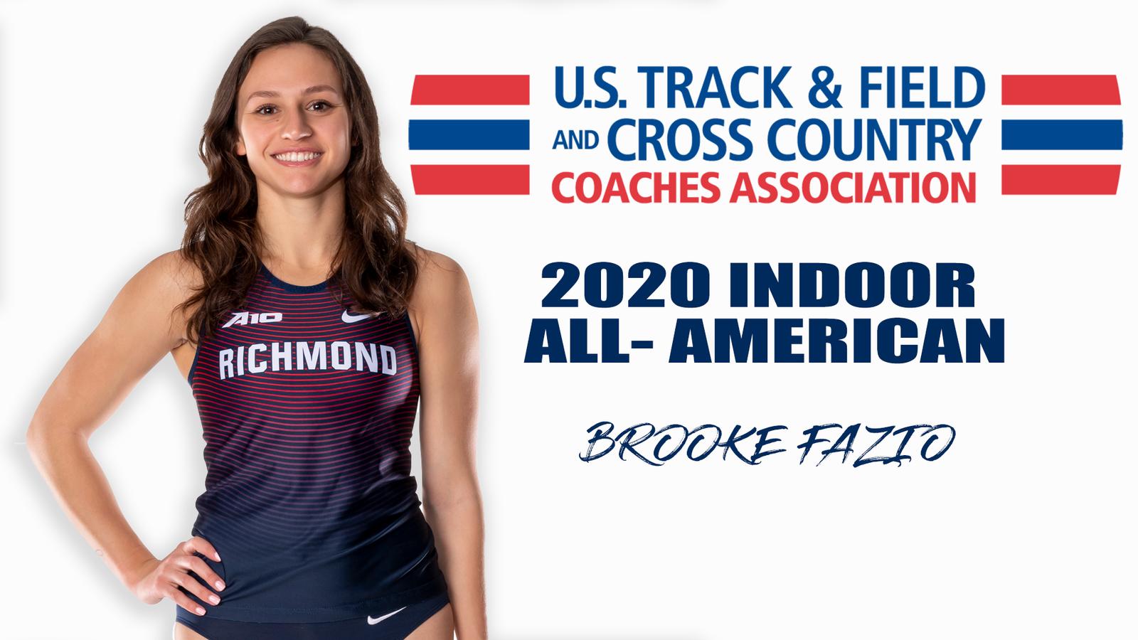RichmondXCTF's tweet card. RICHMOND, Va. – University of Richmond junior Brooke Fazio has been named to the 2020 United States Track and Field and Cross Country Coaches Association (US...