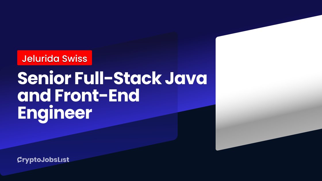 Airdrophun47's tweet card. Remote Senior Full-Stack Java and Front-End Engineer at Jelurida Swiss. Apply now. Find thousands of crypto & web3 jobs on the largest crypto job board on the Internet.