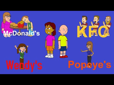 RobbeeWrite's tweet card. Caillou & Dora's Bad Fast Food Day