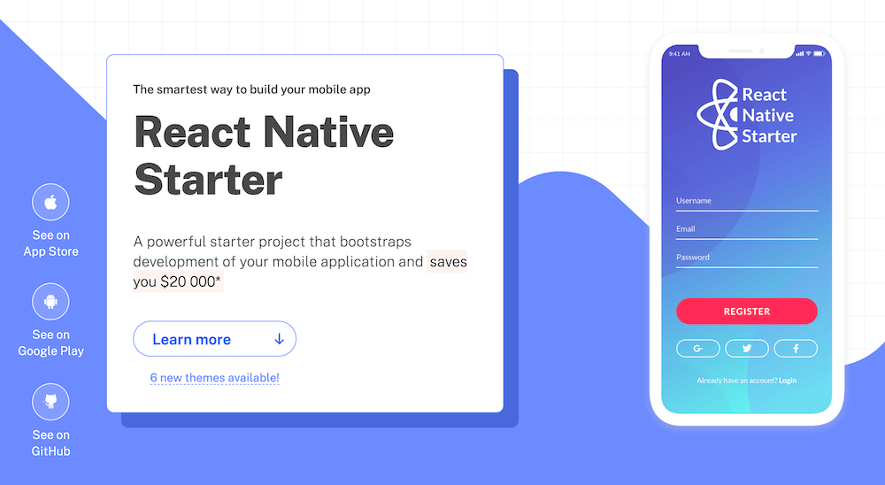 serhat's tweet card. React Native Starter is a Mobile Application Template built with React Native that saves you hundreds of hours and tens of thousands of dollars in development costs.